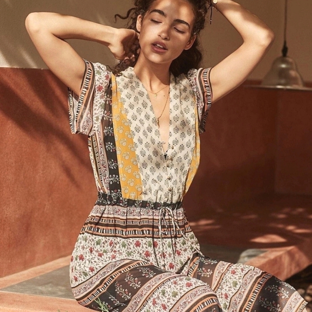 Anthropologie One September Provencial Boho Midi Dress